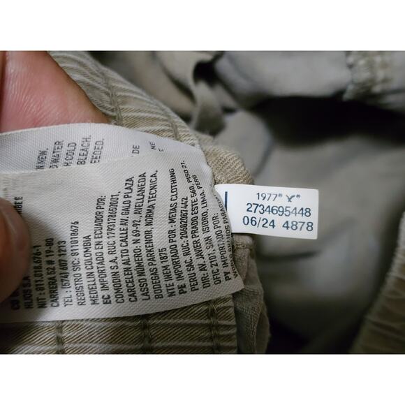 American Eagle Pants Mens L Khaki Flex Relaxed Cargo Skater Wide Leg Y2K Stretch - Picture 8 of 9